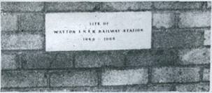 Plaque at site of Railway Station